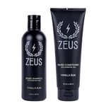 ZEUS Beard Wash & Beard Conditioner Set with Green Tea for Men, Soften, Hydrates & Moisturizes - MADE IN USA (Vanilla Rum)