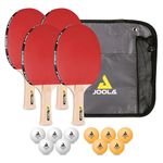 JOOLA Family Table Tennis Set – 4 Bats, 10 Balls & Storage Case for Indoor & Outdoor Family Play