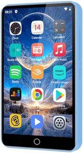 80GB MP3 Player with Bluetooth and WiFi, ZAQE Full Touchscreen MP4 MP3 Player with Spotify, Audible, Amazon Music, Android Music Player with Speaker, FM Radio, E-book, Up to 1TB (Blue)