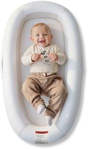 HuggiBaby® Baby Lounger - Organic Cotton & Toxin-Tested Fabrics, 360° Breathable 3D Mesh, Plant-Based Sorona® Core, CPSC Compliant, Orthopedic Support for Newborn Tummy Time & Lounging (Pure White)
