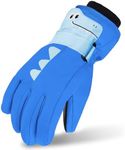 Andake Kids Gloves 4-9 Age Kids Winter Gloves Kids Snow Gloves Waterproof Gloves for Kids Mittens Girls Boys Children (Crocodile Blue-6-9Y)
