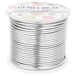 BENECREAT 2mm/12gague Aluminum Jewelry Wire 30m Anodized Bendable Sculpting Metal Craft Wire for Jewelry Crafting, Sculpture, Solder, Floral Making, Modelling, Wire Weaving and Decoration