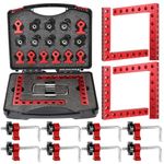 90 Degree Positioning Squares, 4 Pack Corner Clamp for Woodworking, Right Angle Clamp with Storage Box 5.5" x 5.5" Aluminum Alloy Right Angle Clamps Fixing Clamps for Picture Frames Box Cabinets