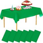 YANGTE 6 Pack Tablecloths Plastic Rectangle Table Covers 54 x 108 Inch Table Cloths for Indoor or Outdoor Parties Birthdays Weddings Picnics (Green)