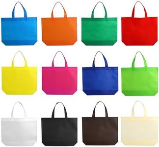 Nicunom 60 Pack Non-Woven Tote Bags Bulk, 12 Colors Reausable Gift Bags, Kid Party Favor Bag Goodie Bags Grocery Bags, Gift Bags for Birthday Halloween Christmas