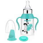 POGON Hazel Stainless Steel Baby Milk Bottle | Baby Steel Feeding Bottle 300ml, Set of 1 (Aqua)