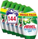 Ariel Washing Liquid Laundry Detergent Gel, 144 Washes (840 ml x 6), Original, Brilliant Cleaning Even In A Cold Wash