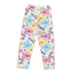 SYGA Children's Leggings Flower Print Girls Leggings Thin Outer Wear Girls Pants Suitable Age for 4-5 Years Old (Gold Flower)