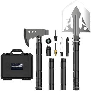 aiGear Camping Shovel Axe Outdoor Survival Tool Set for Camping Hiking Backpacking Men Survival Emergency(CSA-5935)