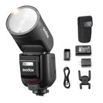 GODOX V1-C V1 Li-on TTL On-Camera Round Flash Speedlight Compatible with Canon, Black