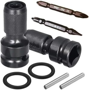 VYOTP 8Pcs Set 1/2 inch Square Drive to 1/4 inch Hex Female Socket Adapter Conversion Chuck Adapter Pins and Washers Magnetic Double Ended Screwdriver Bits Suitable for Impact Air and Electric Wrench