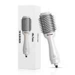 Alan Truman The Blow Brush Silver Ceramic | 1100 Watts | Dryer In The Form Of A Brush| A 6 in 1 Multistyler| Two Layered Bristles For Salon Like Blow Style| 3 Tempeature Settings| Salon Like Blow Dry At Home| Ensures Frizz Free Styling| Light Weight And Easy To Use| Suitable For Every Hair Type