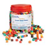 Learning Resources Interlocking Gram Unit Cubes, Math Classroom Teaching Aids, 10 Assorted Colors, Set of 1,000, Ages 6+