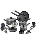 T-fal FBA_A821SI64 Initiatives Nonstick Inside and Out, 18-Piece, Black