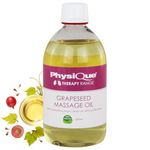 Physique Grapeseed Oil 500ml - Muscle Massage -100% Natural Massage Oil - Contains Vitamin E - Perfect for Massage, Spa, Hair and Skincare Purposes