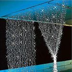 Eplze® LED Curtain Light 6m x 3m 600 LED Fairy Light 8 Controllable Modes Water-Resistant String Light for Christmas Party Wedding Festival Decorations (White)