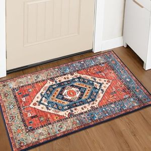 Boho Runner Rugs for Hallway 2x3 Extra Long Washable Non-Slip Hallway Runner Rug Low-Pile Stair Kitchen Runner Oriental Throw Carpet Runner for Entrance Bathroom Living Room Rug Foyer