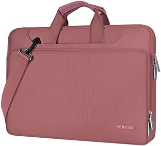 MOSISO 360 Protective Laptop Shoulder Bag Compatible with MacBook Air/Pro,13-13.3 inch Notebook,Compatible with MacBook Pro 14 2023-2021 A2779 M2 A2442 M1,Matching Color Sleeve with Belt, Dusty Rose