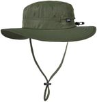 FURTALK Sun Hats for Men Women Packable Wide Brim Summer UV Protective Bucket Hat UPF 50+ Hat for Fishing Hiking Army Green