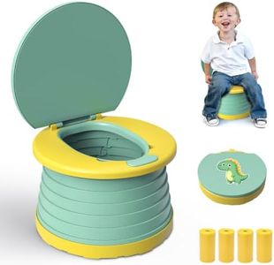 Portable Potty for Toddler Travel, Foldable Car Potty for Kids, 60 Liners