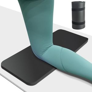 Yoga Knee Pad Cushion, Thick Yoga Mat 0.8inch (20mm) with Yoga Mat Carrier Strap, Mats for Pain Free Joints, Workout Mats for Home Gym, Yoga, Pilates, Planks, Ab Rollers, Black
