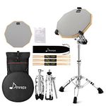 Donner Drum Practice Pad Kit With Snare Drum Stand, 12'' Drum Pad Set Double Sided with Drumsticks, Backpack for Adults Kids, Fit 10''-14'' Dia Drums