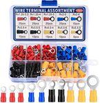 150 Pcs Ring Crimps Terminals Connectors, Insulated Electrical Terminals Wiring Connectors O-Type Assortment Kit for Automotive Car Motorcycle Repairs