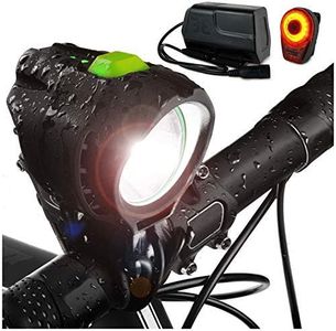 BRIGHT EYES 1800 Lumen Bicycle Light Set - The Stamina - Super Bright Headlight w/Quad Cree Technology and Light Weight Military Grade Nylon Shell - Free USB Rechargeable Taillight