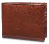 Bosca Navayo Italia Slim 10 Pocket Flip I.D. Bifold, Light Brown, One Size, Wallet