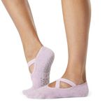 Tavi Noir Chloe Fashion Criss-Cross Grip Socks for Barre, Pilates and Yoga, Dawn, Small