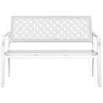 Grand patio Garden Bench, Outdoor Bench with 2-3 Seater, Rust Resistant, Stamped Pattern, Choice of Colours, Suitable for Indoor, Outdoor, Patio, Park (Modern, White)