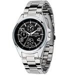 Watches for Men,Mens Watches Chronograph Stainless Steel Waterproof Date Analog Quartz Watch,Waterproof & Fashionable Business Style Steel Band Quartz Wristwatch Watch(Black Disk)