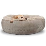 ANWA Dog Donut Bed Calming Bed Donut Round, Fluffy Dog Bed Medium Large Dogs, Cooling Warming Soft Dog Cushion Bed, Double Sided Available Donut Bed with Warm & Cool Sides 36''