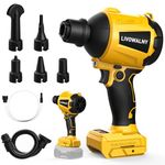 LIVOWALNY Cordless Dust Blower Compatible with Dewalt 20V Battery, Leaf Blower Brushless Handheld Sawdust Blower 447 MPH/39 CFM for Garages, Sawmill Room, Workshop Cleaning (No Battery)