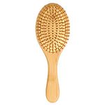 Bamboo Paddle Hairbrush Hair Massage Brush Wooden Anti Static Hair Brush Detangling Hair Brush Eco-Friendly Natural Wooden Bamboo Air Paddle Detangle Hairbrush for Women Kids Men (Oval)