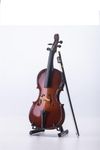 ALANO Mini Violin Model Decorative Ornament Mini Musical Instrument with bow & stand (10cm)