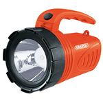 Draper 66013 3W LED Rechargeable Spotlight Torch Orange Camping Garage Home