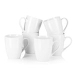 MALACASA, Series Elisa, 6 Pieces Ivory White Porcelain 340ML Coffee Mug Cup