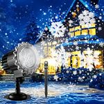 Christmas Decorations,Segotendy Christmas Projector Lights Outdoor,High Brightness Snowflakes LED Projectors Indoor,Waterproof Outside Xmas Light,Holiday Projection Lamp for Garden New Year Party
