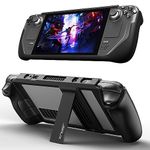 JSAUX® Steam Deck for Kickstand Case/Steam Deck OLED, Upgrade The Adjustable Angle Stand Steam Deck Cover TPU Protective Case with Shock-Absorption Non-Slip and Anti-Scratch Design with Bracket-Black