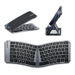 MoKo Ergonomic Foldable Keyboard, Split Portable Folding Bluetooth Keyboard for Business Travel, Ultra Slim Rechargeable Wireless Keyboards for iOS/Android/Windows Tablet PC Smartphone