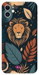 Gift Minister Soft Designer Mobile Case for Apple iPhone 11 Back Cover Burly Wood - Unique Mindblowing Natural Elements Lion Icons Flattened Dustproof Comfortable Grip Anti-Slip Clear 1Pcs 17014