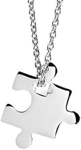 West Coast Jewelry Autism Awareness Jigsaw Puzzle Piece Stainless Steel Necklace, One Size, Stainless Steel