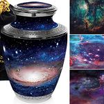 Milky Way Cremation Urns for Adult Ashes for Funeral, Niche or Columbarium, 100% Brass, Cremation Urns for Human Ashes Adult 200 Cubic inches (Milky Way, Large)