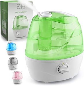 Zulay Home Cool Mist Humidifiers For Bedroom (2.2L Water Tank) - Quiet Ultrasonic Humidifiers For Large Room with Auto Shutoff Feature - Air Humidifier For Plants, Nursery, Kids Room (Green)