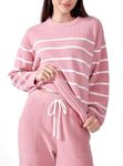 MOLISOHO Women's Fuzzy Pajamas Set Fleece Warm Loungewear Casual Loose Sleepwear Pullover Outfits Lounge Sets for Women,Pink-S