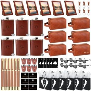 Rigibright 66 Pcs Groomsmen Gifts Set of 6 for Wedding Party Best Man Gift