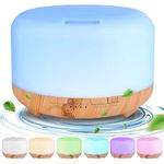 Essential Oil Diffuser, CIYOYO 450ML Aroma Diffuser Humidifier Ultrasonic Aromatherapy Oil Diffusers for Home Office Bedroom - BPA-Free, Waterless Auto-Off, 7 LED Light Colors(No Oil)