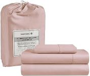 LANE LINEN Twin XL Sheets Set - 450 Thread Count 100% Cotton Twin Extra Long Sheets, 3 Pc Twin XL Sheet Sets, Luxury Sateen Sheets, Extra Long Twin Sheets, Breathable Cotton Sheets - Sepia Rose