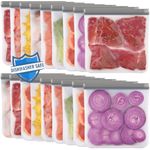 Lerine 18 Pack Reusable Gallon Freezer Bags Dishwasher Safe, BPA Free Reusable freezer Bags 1 Gallon, Extra Thick Leakproof Food Storage Bags for Meal Prep, Fridge Kitchen Organization